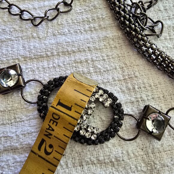 Vintage Fashion Chain Bling Belt in Hematite Colouring - Picture 7 of 8